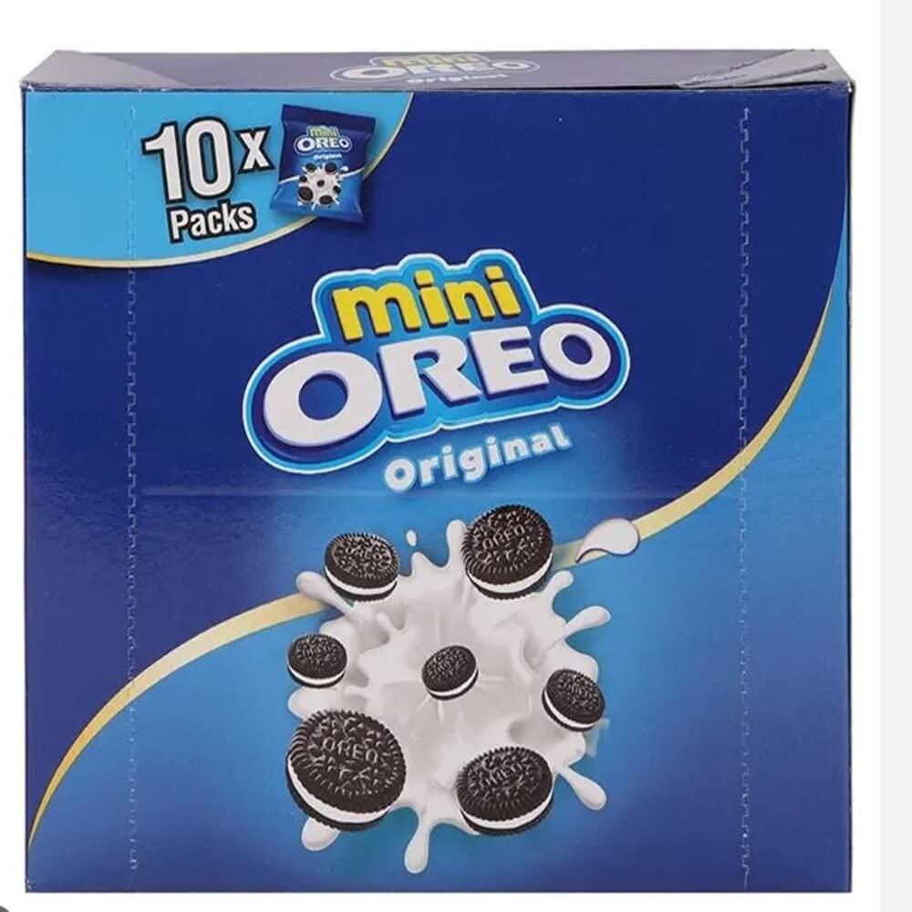 Oreo Oreo Mini Original 10X Packs, 204 Gram, Blue (4029824) - Wheat Flour, Sugar, Palm Olein Oil, Cocoa Solids Etc