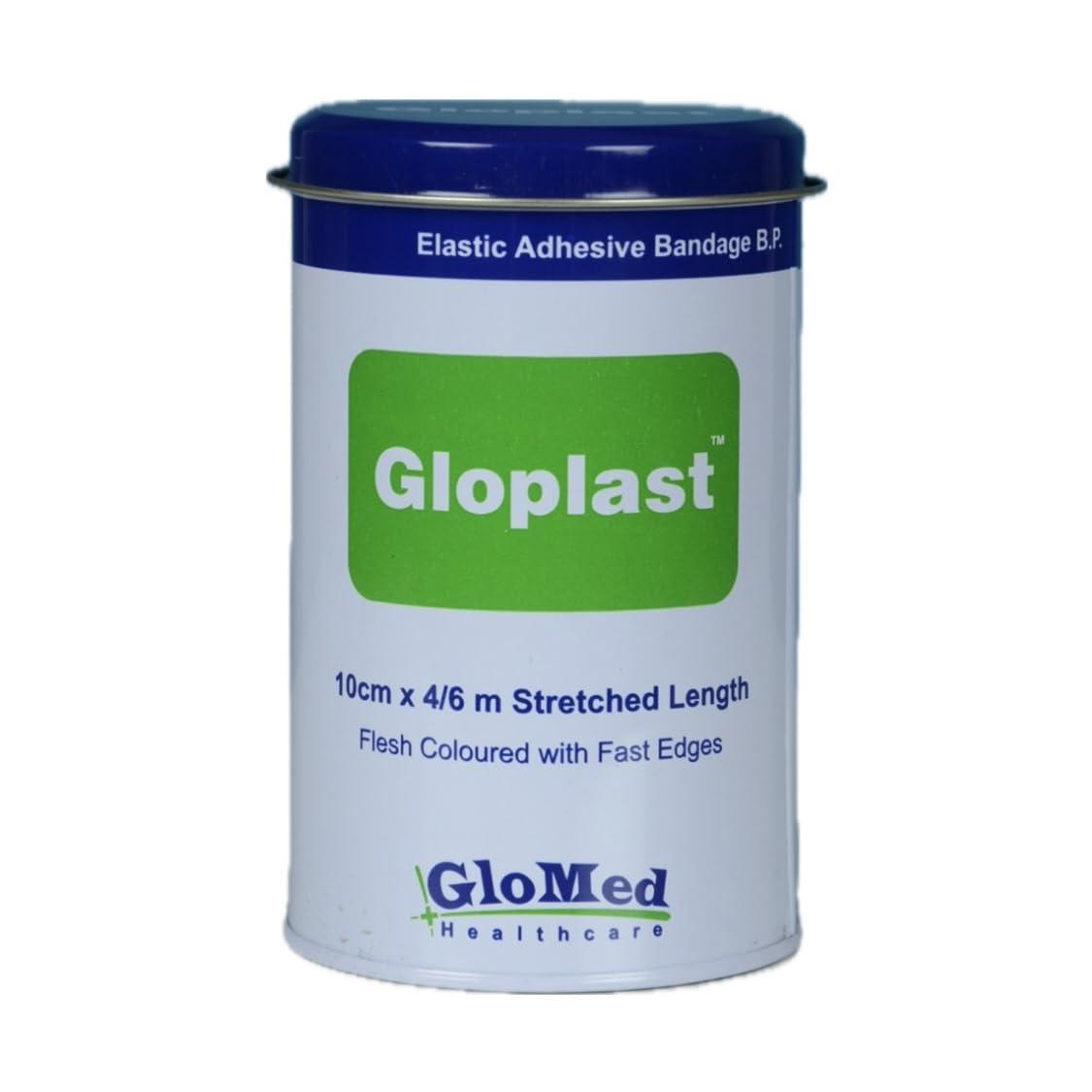 GloMed Healthcare GloMed Gloplast Elastic Adhesive Bandage, Medical Bandage for Dressing with Compression 10cm x 4/6mtr
