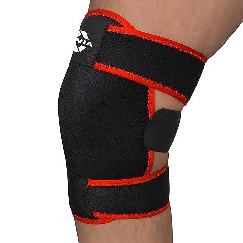 Nivia Nivia Knee Support for men and women|Knee Brace|Knee Guard |Knee Cap|Knee Wrap|Knee pain relief |Knee Belt|Running|cycling, Gym For Comfort & Adjustable with Velcro, Made of Neoprene Free Size(Black)