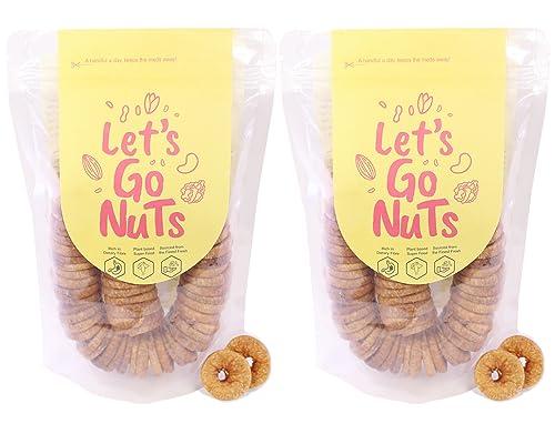 Let's Gonuts Real Wealth For Your Health Anjir Dry Figs 1kg Anjeer Raw ( Dry Fruit Afghani Anjira Anjura ) ( 2 Packs of Each 500g )