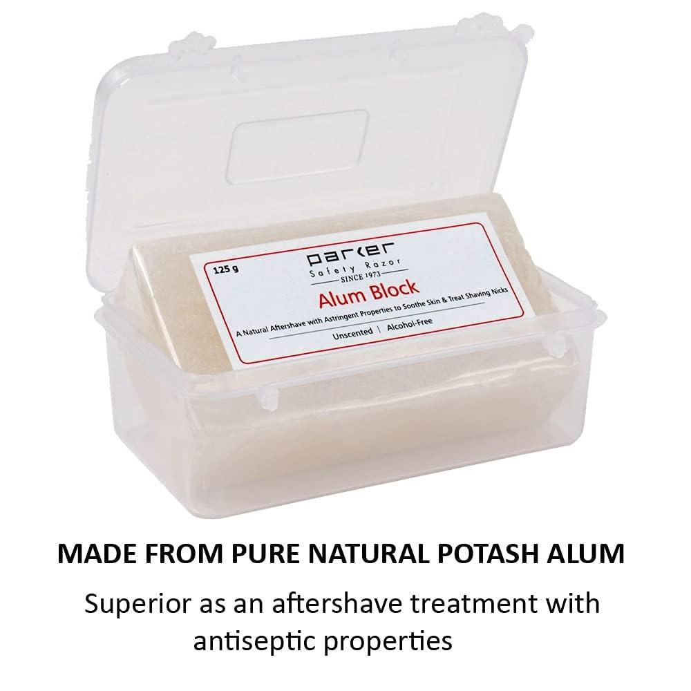 Parker Parker Safety Razor\'s 125G Alum Block with Travel Case - A Natural Aftershave with Antiseptic Properties