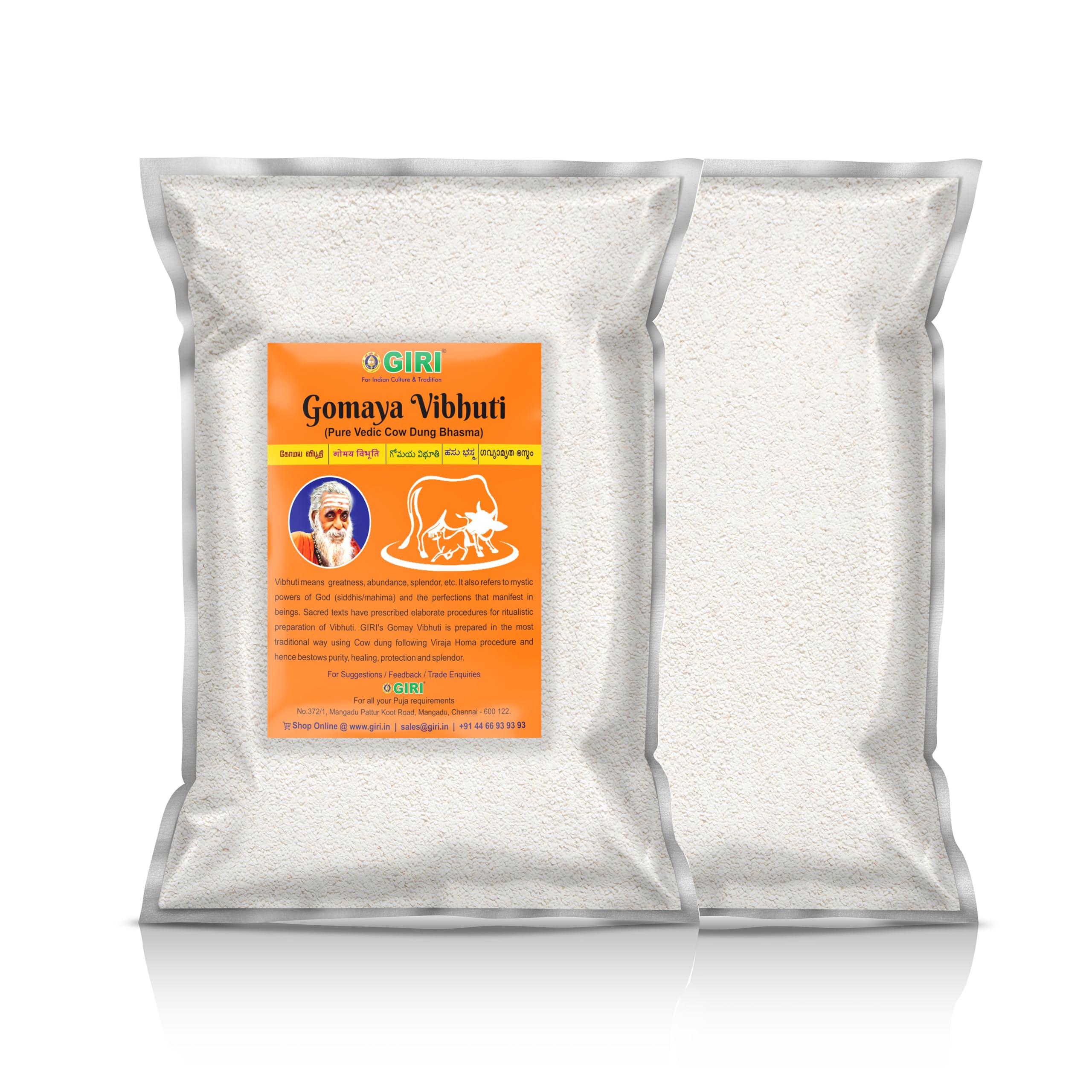 Giri Trading Agency Private Limited Giri Gomaya Vibhuti - 1 Kg | Cow Dung Bhasma/Thiruneeru/Holy Ash/Viboothi Packet