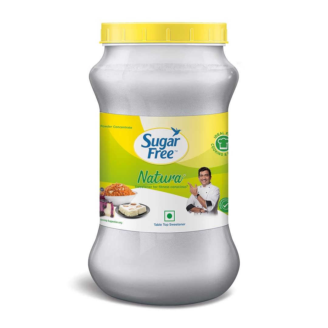 Sugar Free Sugarfree Natura Low Calorie Sweetner - 1kg Jar & Sugar Free Green 100% Natural Sweetener and Sugar Substitute - 300 Pellets net weight 30g