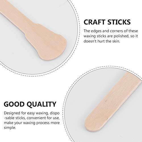 Artibetter ARTIBETTER 200pcs Wood Wax Sticks Facial Body Waxing Applicator Stick Round Square Hair Removal Spatula Sticks for Women Men