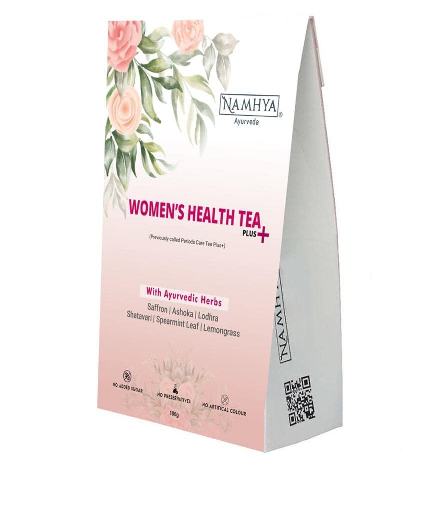 NAMHYA Namhya Women\'s Health Tea+ With Natural Ayurvedic Herbs For Hormonal Balance And Pain Free Periods (100 Gram), Green Tea