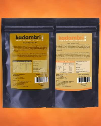 Kadambri Teas Kadambri Teas Rakhi Gift Hamper for Brother, Bhabhi and 1 Kid || Luxury Rakshabandhan Gift Set || Gift Box Contains: 1 Premium Darjeeling Tea (50 gm), 1 Pure Assam Chai (100gm), 3 Rakhis, Roli Chawal in Floral Linen Jute Bag (1 Kids & 2 Adults Rakhis