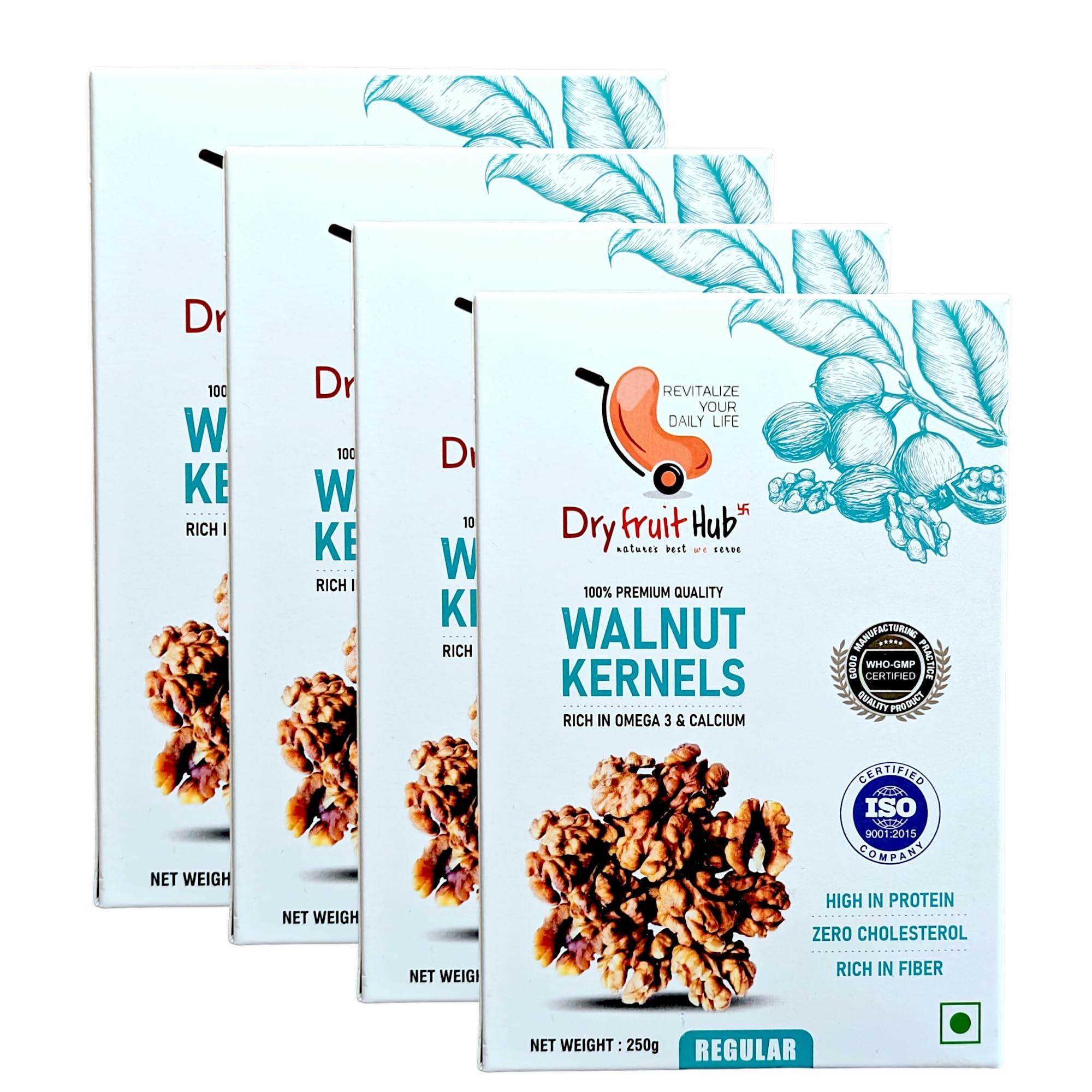 DRY FRUIT HUB Dry Fruit Hub Kashmiri Walnut Kernels 500gm Light Amber, Akhrot Walnut, Walnut Without Shell, Walnuts Kernels Premium, Kashmiri Walnut Without Shell, Akhrot Giri Unwashed Natural Colour