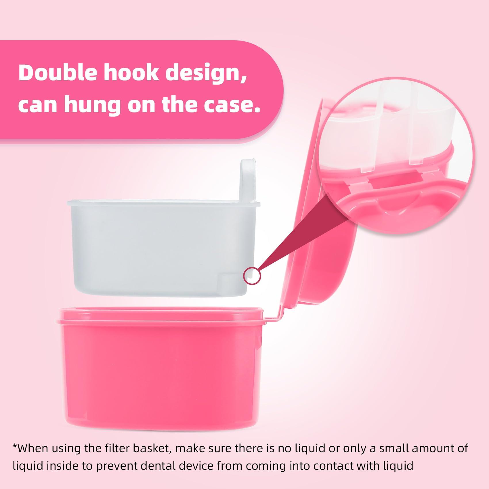 Annhua Annhua Denture Retainer Container Case Cleaning,Denture Bath Box False Teeth Storage Box - Leak Proof and Lid Waterproof