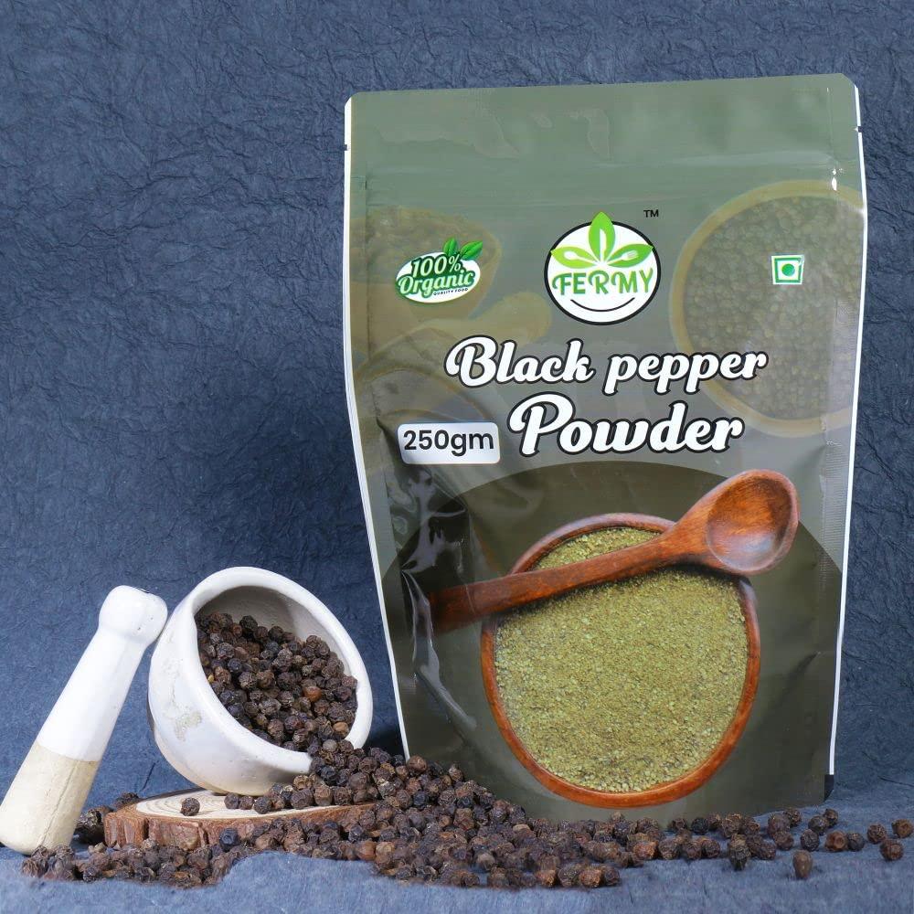 FERMY FERMY Black Pepper Powder Fresh Ground/Kali Mirch, Black Pepper (250g) Organic Black Pepper