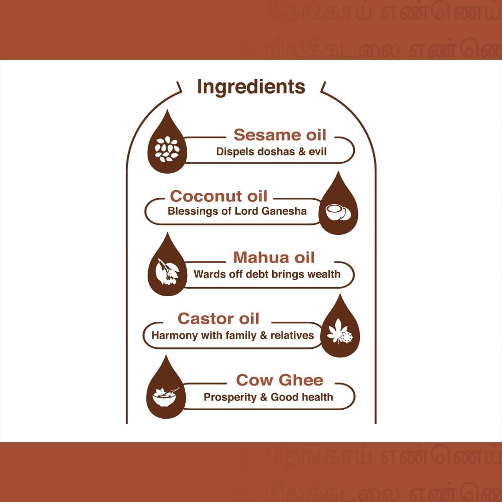 PUVI PUVI 5L Pancha Diya Oil/Lamp/Pooja/Deepam Oil | Chemical free | Unscented | Low soot | Blend of Sesame, Coconut, Castor, Mahua and Ghee (5 Ltr)