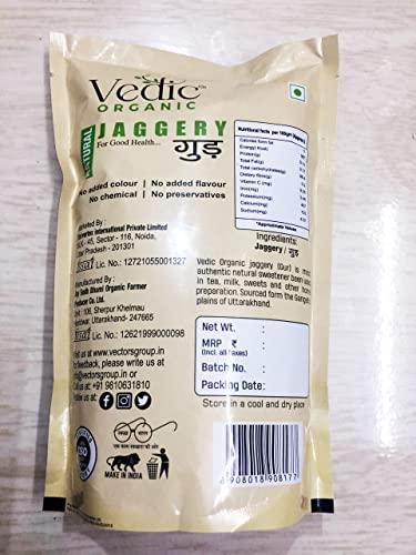 Jay Sudh Bhumi Organic Farmer Producer Co. Pvt ltd Vedic Organic, Organic Jaggery/Gur Powder without Preservatives and Chemicals, Rich in Nutrition and Taste - 500 gram, Pouch Pack