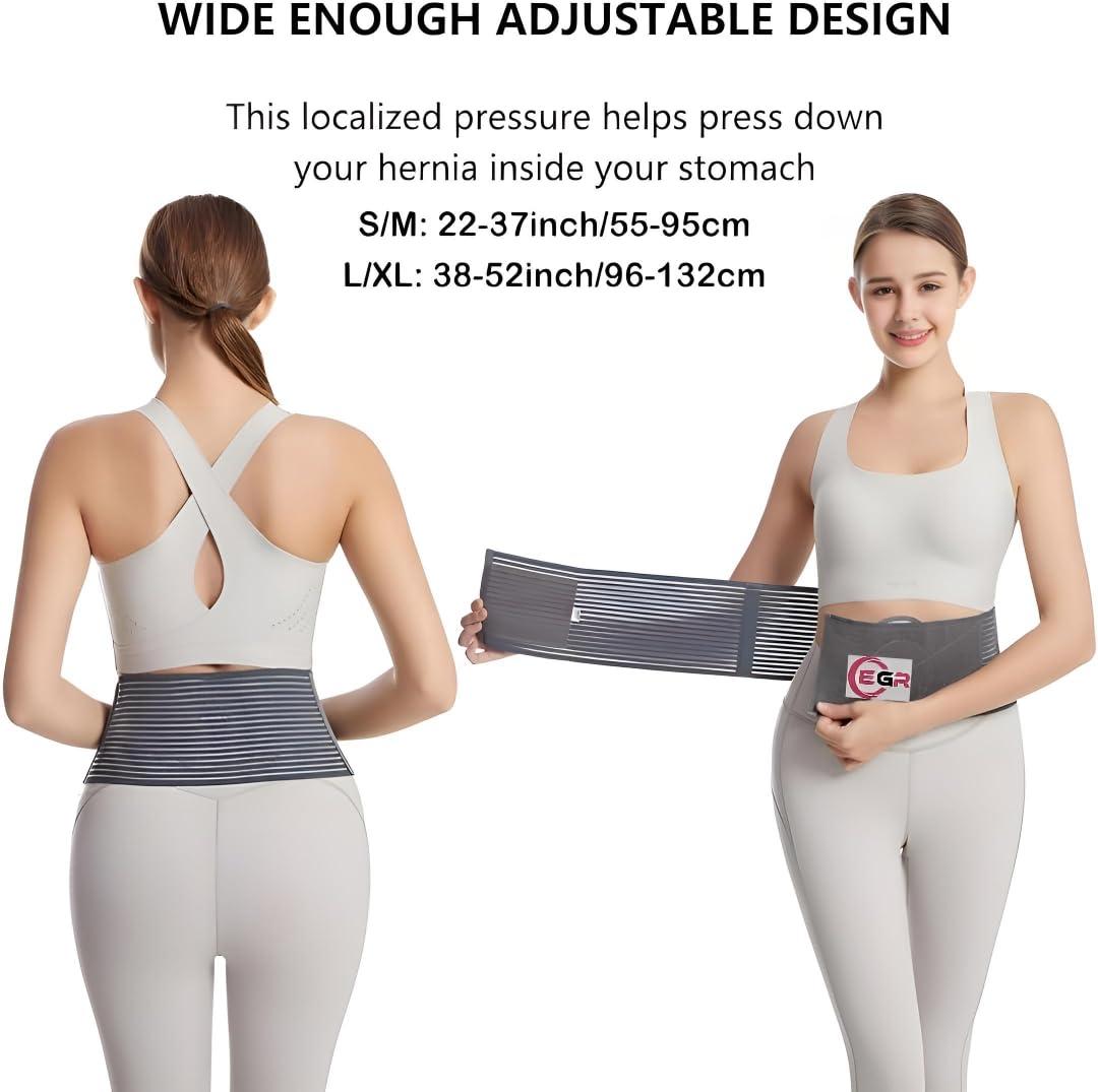 EGR EGR Umbilical Hernia Belt for Men and Women - Abdominal Support Binder Pad - Navel Ventral Epigastric Incisional and Belly Button Hernias Surgery Prevention Aid (Small)