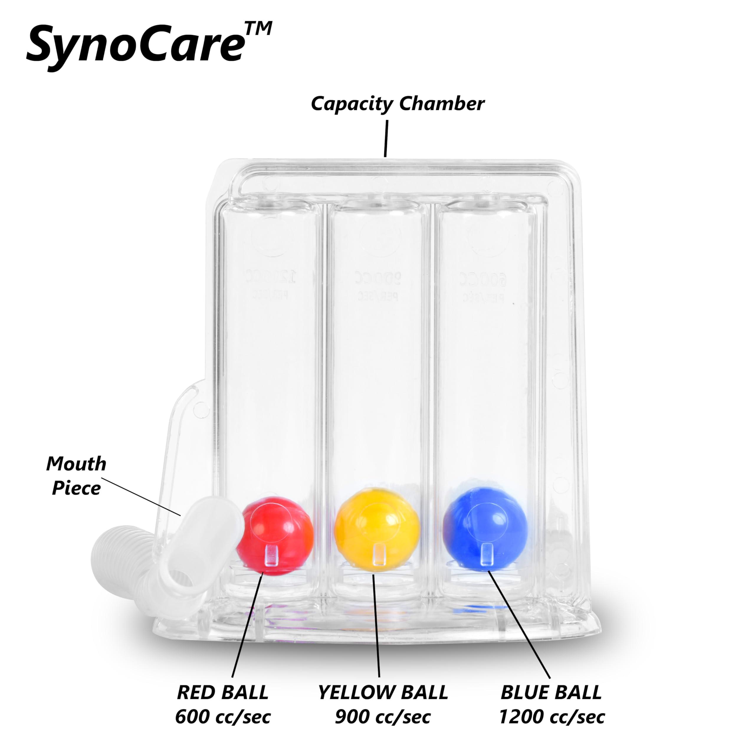 Synergy Intact Synocare Masks For CPAP BIPAP NIV 3 Ball Spirometer | Lung Exerciser | Respiratory Exerciser | Breathing Exercise | Respirometer | Breath Measurement System | Deep Breathing Lung Exerciser | Washable, Hygienic & Detachable- Pack Of 1