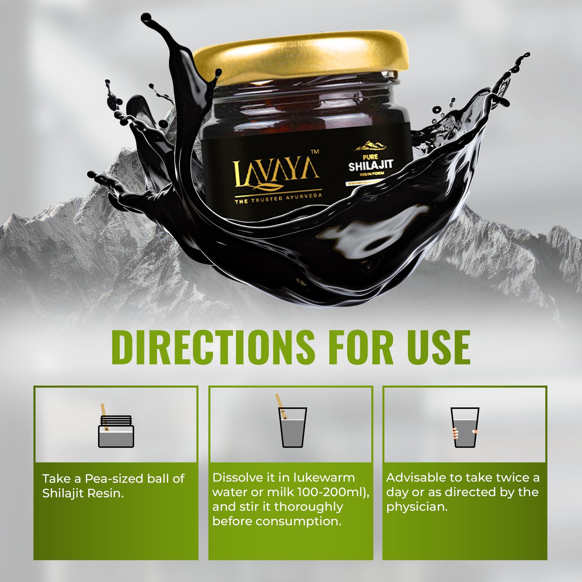 Lavaya Lavaya Himalayan Shilajit Resin Boosts Stamina & Energy | Performance Booster, Builds Immunity | 100% Ayurvedic - 15g