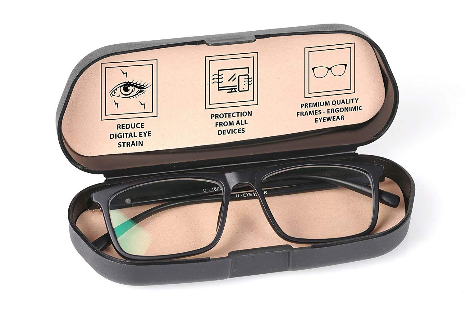 Optify Optify full rim free size Power reading glasses with blue block light filter & anti reflective coating for Men and Women(+4.00)