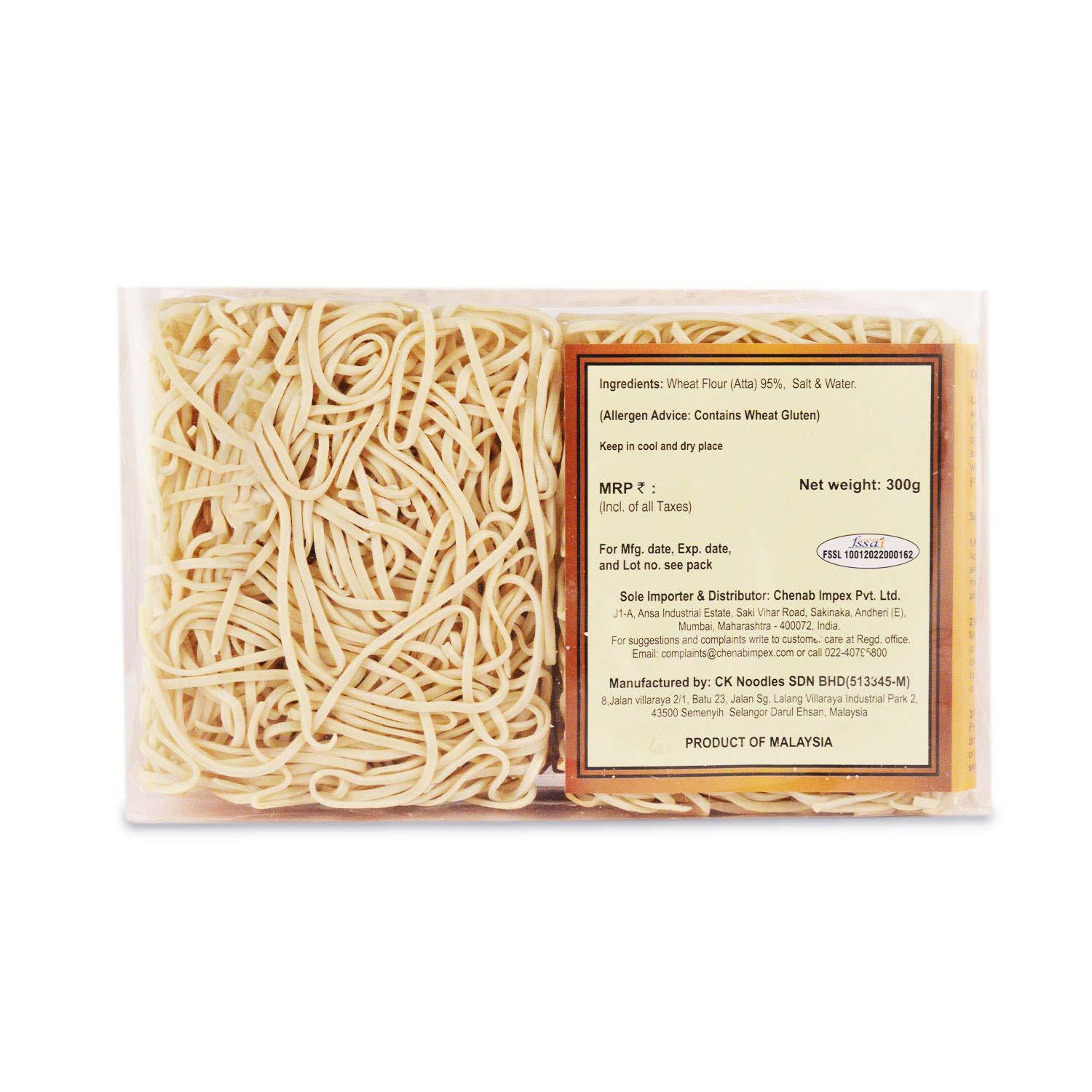 Meishi Meishi Ban Mien Handcut Hakka Fine-Size Noodles, 300g | Pack Of 2 | Refined Wheat Flour Noodles | Air-Dried Hakka Noodles