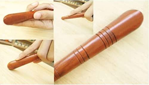 Srar Wood Craft 1 Pcs Thai Foot Wooden Stick Massage Reflexology Health Tool Small Wooden Stick Therapy Reflexology Traditional Tool Hand Face Head Body Foot Wood Pain Relief Working Travel Home 16.5 cm