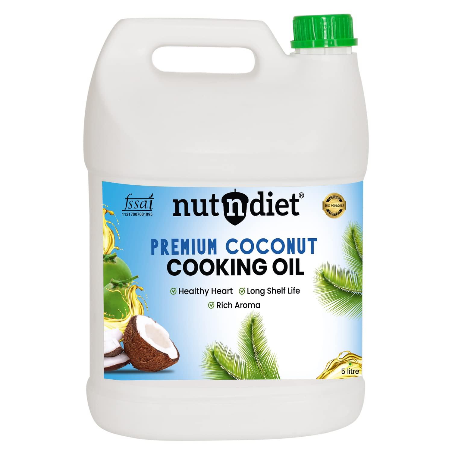 nutndiet nutndiet Premium Edible Coconut Oil For Cooking, 5 Litre CAN