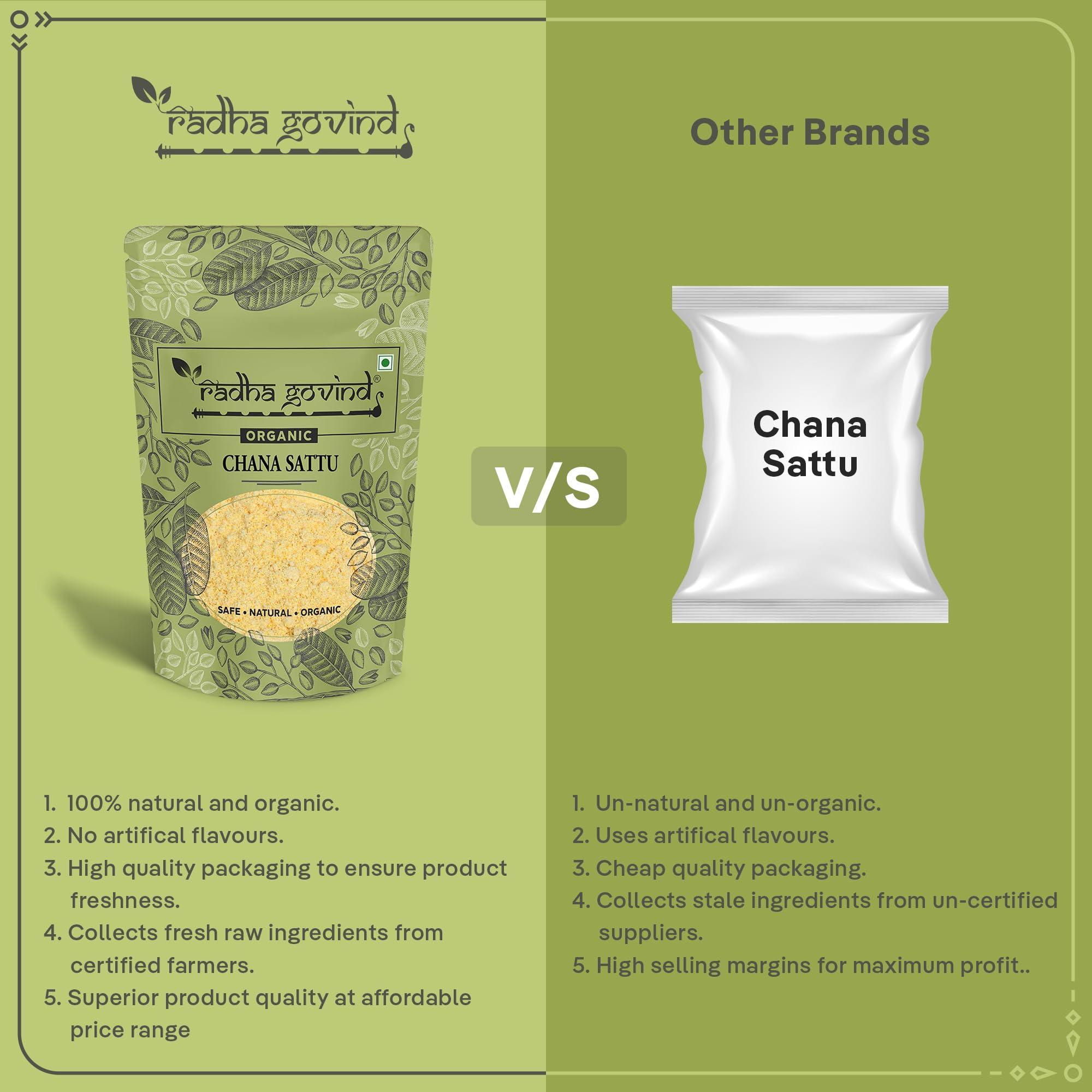 RADHA GOVIND Radha Govind Organic Chana Sattu Powder | Fiber-Rich Sattu 1Kg