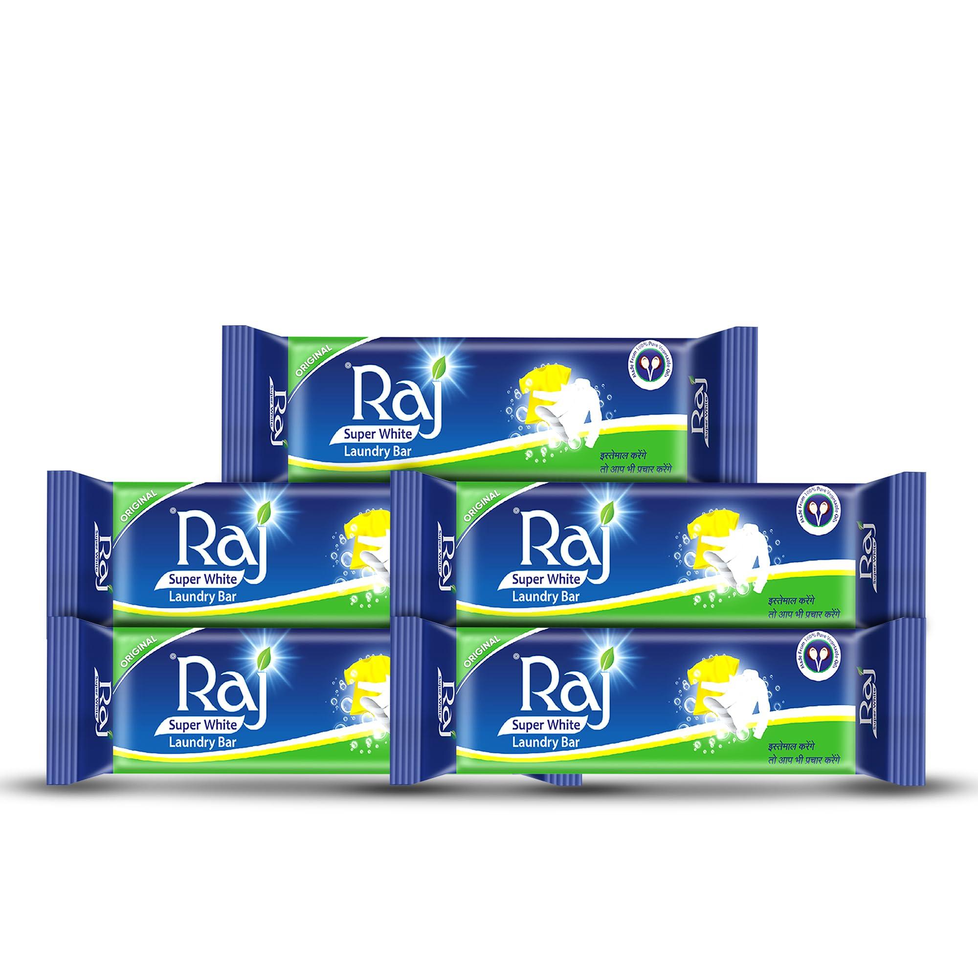RAJ SUPER WHITE Raj Super White Laundry Soap Bar, 3.5 kg (Pack of 35 x 100g)