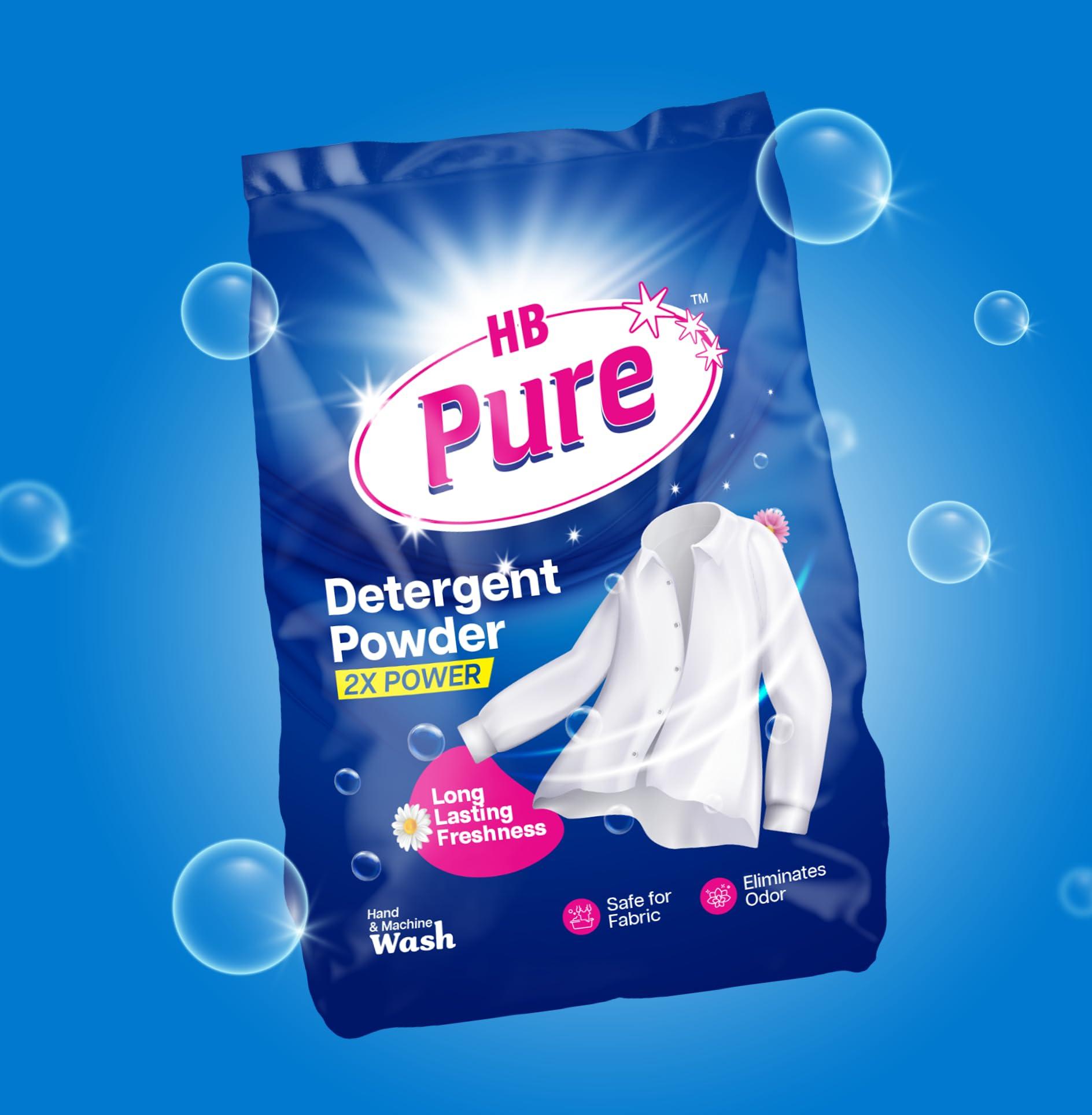 HB PURE HB Pure - Detergent Washing Powder | Dissolves Easily & Removes Tough Stains | Suitable for all Washing Machines