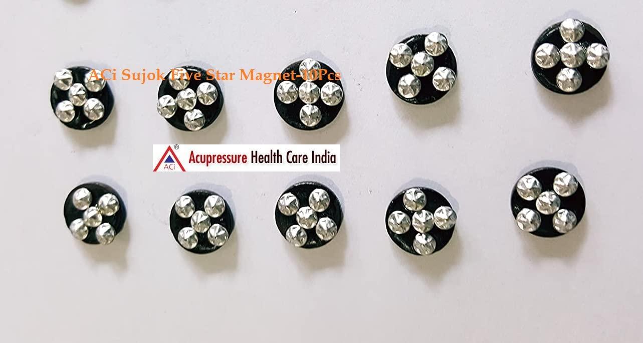 ACi ACi Acupressure Sujok Five Star Magnet Sujok Cluster Magnet Sujok Therapy Treatment Use (2 Packet) Total-20Pcs, Black