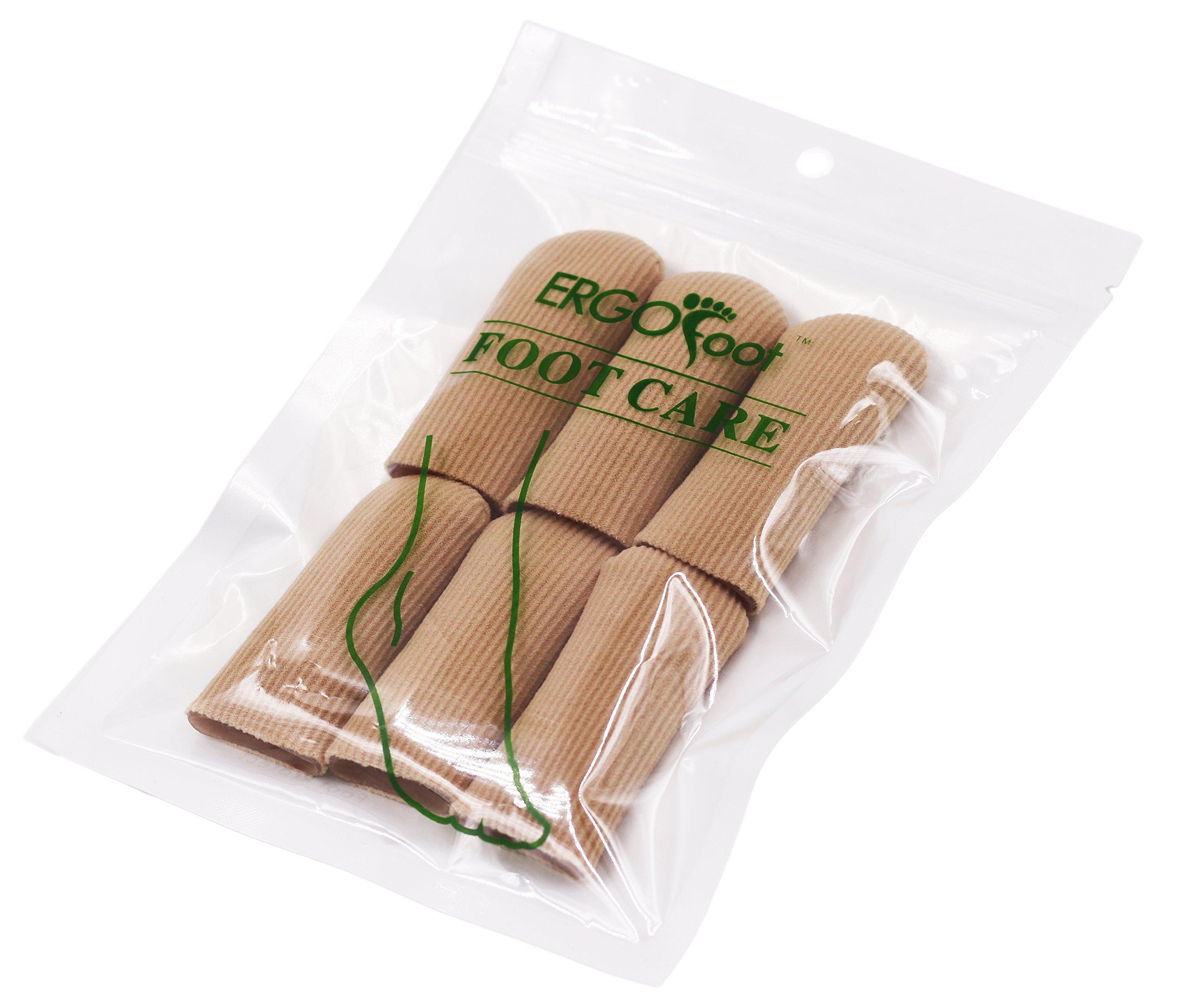 ERGOfoot ERGOfoot 6 Pack Toe Caps Close Finger Toe Sleeve Tubes Toe Protectors Gel Rubbing Tube to Prevent Bunions, Hammertoes, Callus, Corn, Blisters(Diameter 1.5cm)