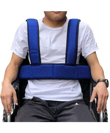 Dhadh Dhadh Wheelchair Harness Belt Non-Slip Breathable Whole Body Waist Strap Seat Belt for Elderly People and PatientsBlue