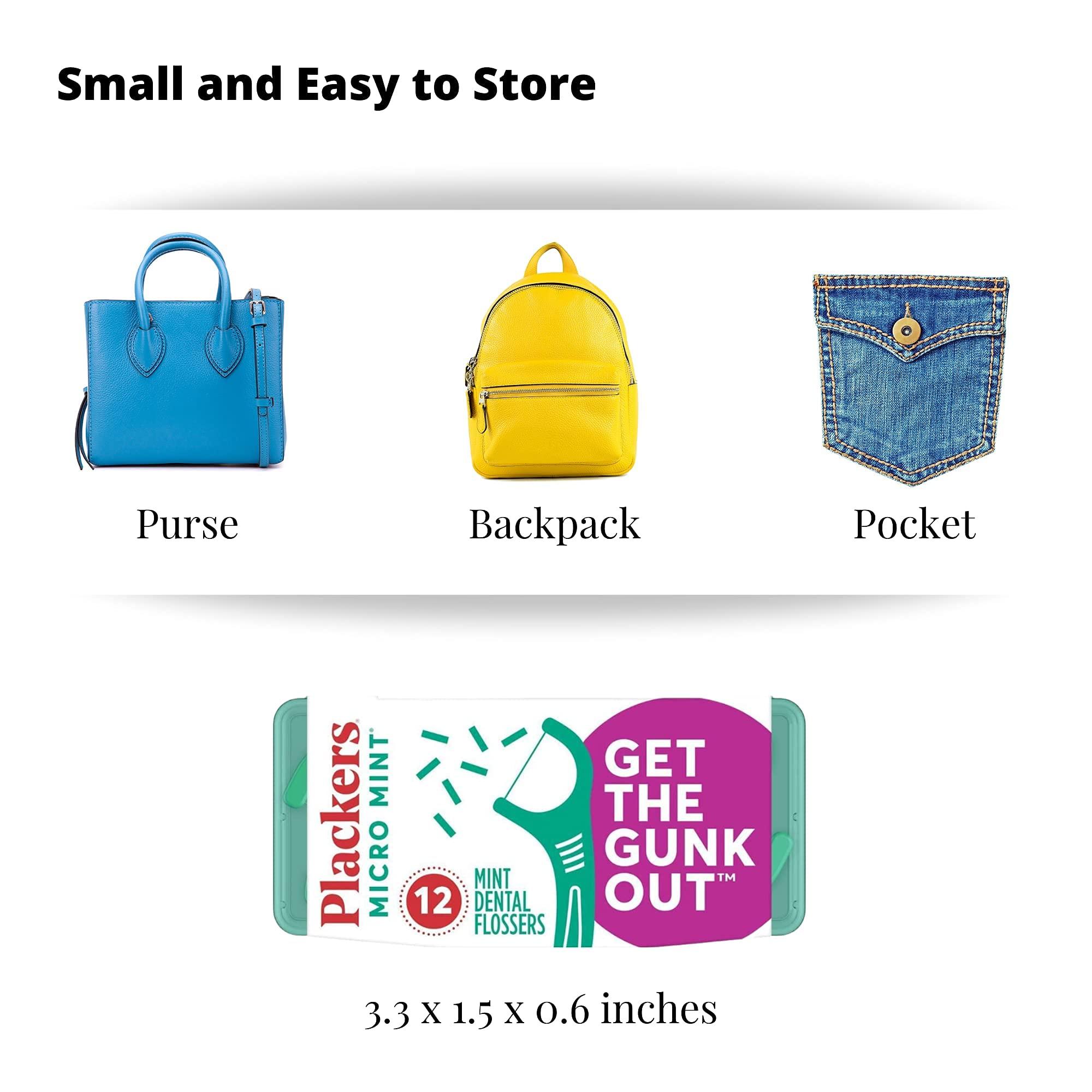 Plackers Micro Flosser with Travel Case, Mint, 4-Packs 12 Count ea.