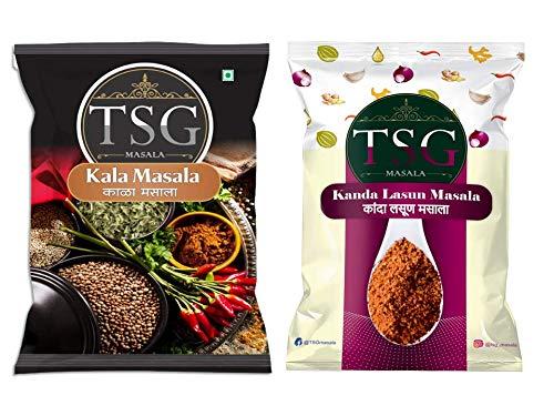 TSG Masala TSG Masala Kala Masala (200g), Kanda Lasun Masala (200g), Maharashtrian Kanda (Onion) Lasun/Lahsun (Garlic) Masala & Maharshtrian Goda Masala