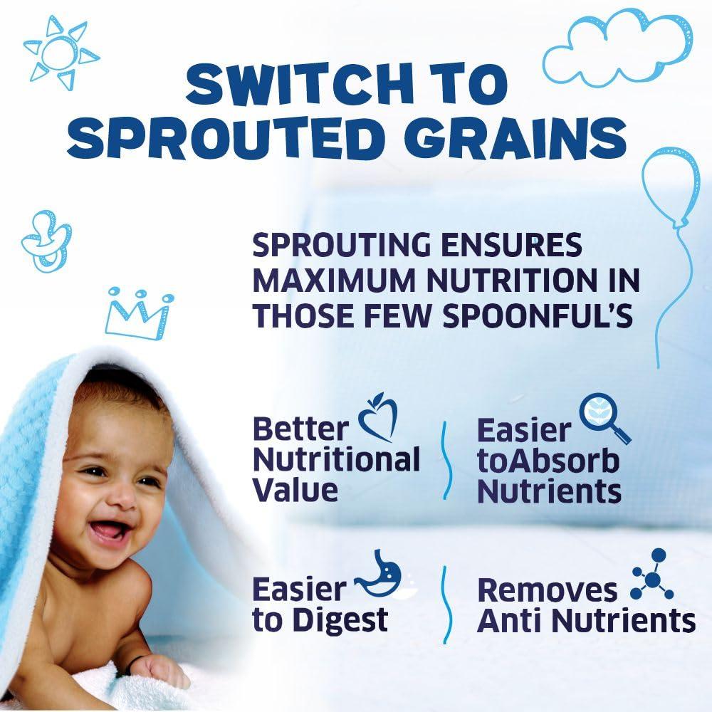 Manna Manna Baby Cereal | Baby Food (6+Months) Sprouted Ragi & Banana Rich | 100% Natural Health Mix -200Gm