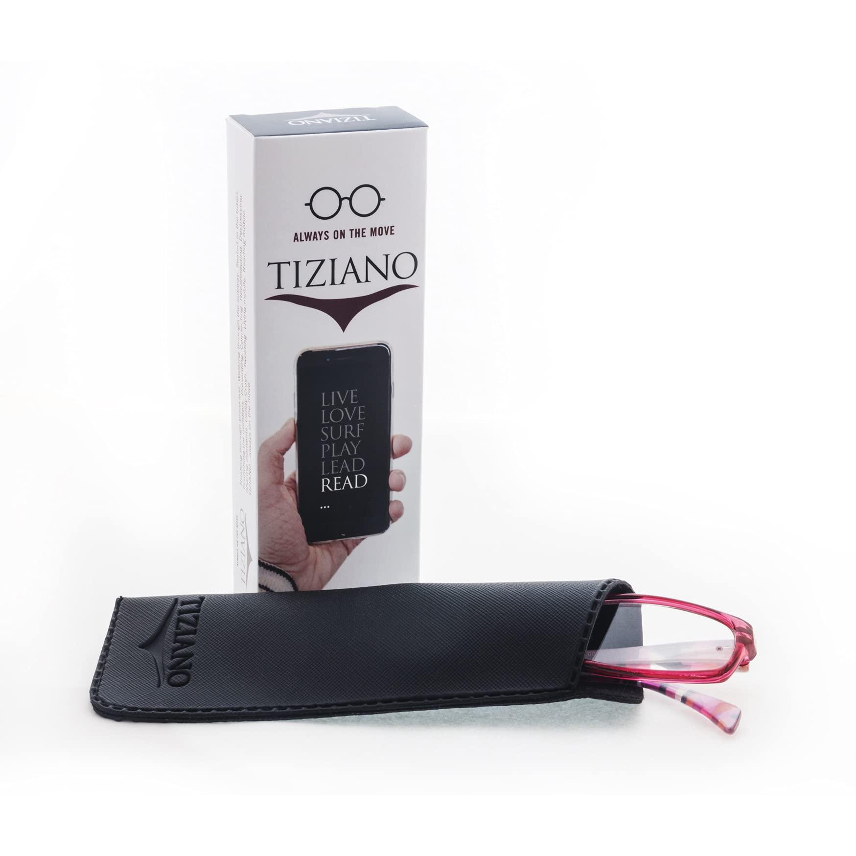 TIZIANO TIZIANO Women's New Age Reading Glasses with Spring Hinge (Model: 195126 Grey +3.00 with Rectangular Eye shape)