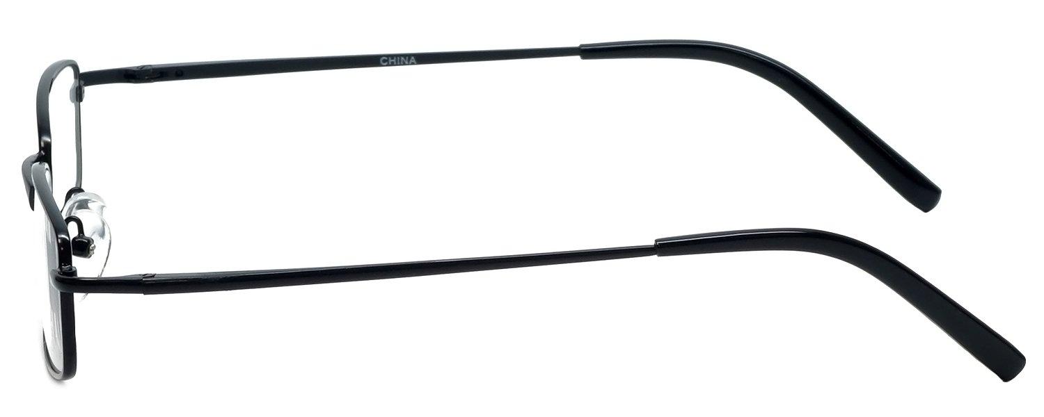 Calabria Calabria 753-XL Rectangle Metal Reading Glasses Men Women Designer One Power Distortion Free Readers Adjustable Nose Pads, Black, Extra Large