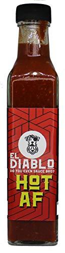 El Diablo Sauces El Diablo All Natural Ingredient Gluten Free Hot Spicy Sauces Combo Hot AF + Hot Red Chili + Smoked Green Chili Pack of 3 – (240gm x 3)