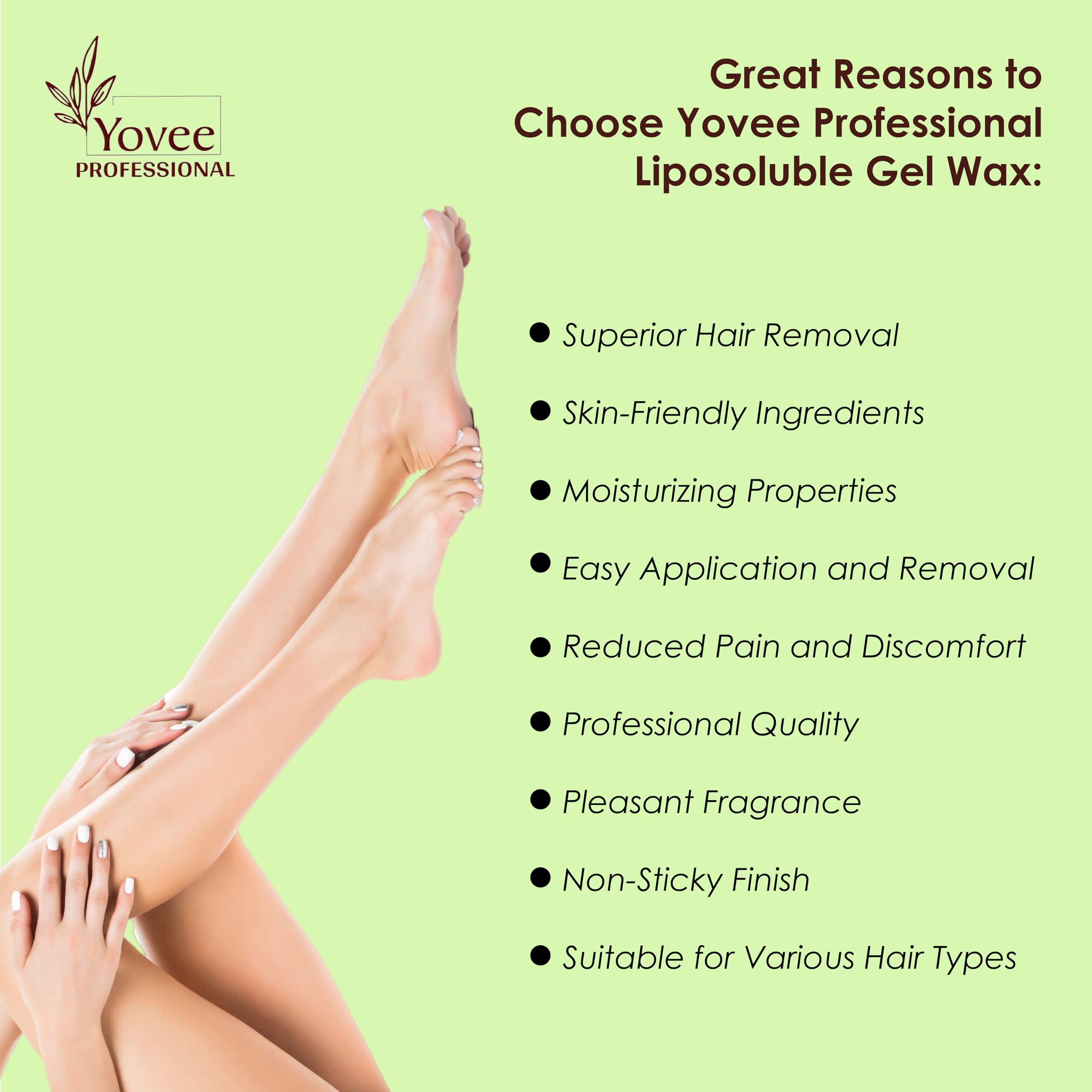 YOVEE PROFESSIONAL Yovee Professional Aloevera With Argan Oil Liposoluble Gel Wax Easy To Hair Removal For Arms, Chest, Legs, Back, and Full Body, Suitable for Sensitive Skin