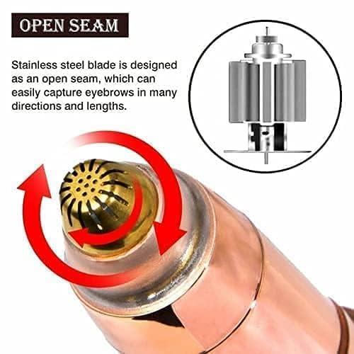 Generic Women Eyebrow Grooming Kit With 18K Gold-Plated Trimmer And Facial Hair Remover, Microblading Pencil, Black