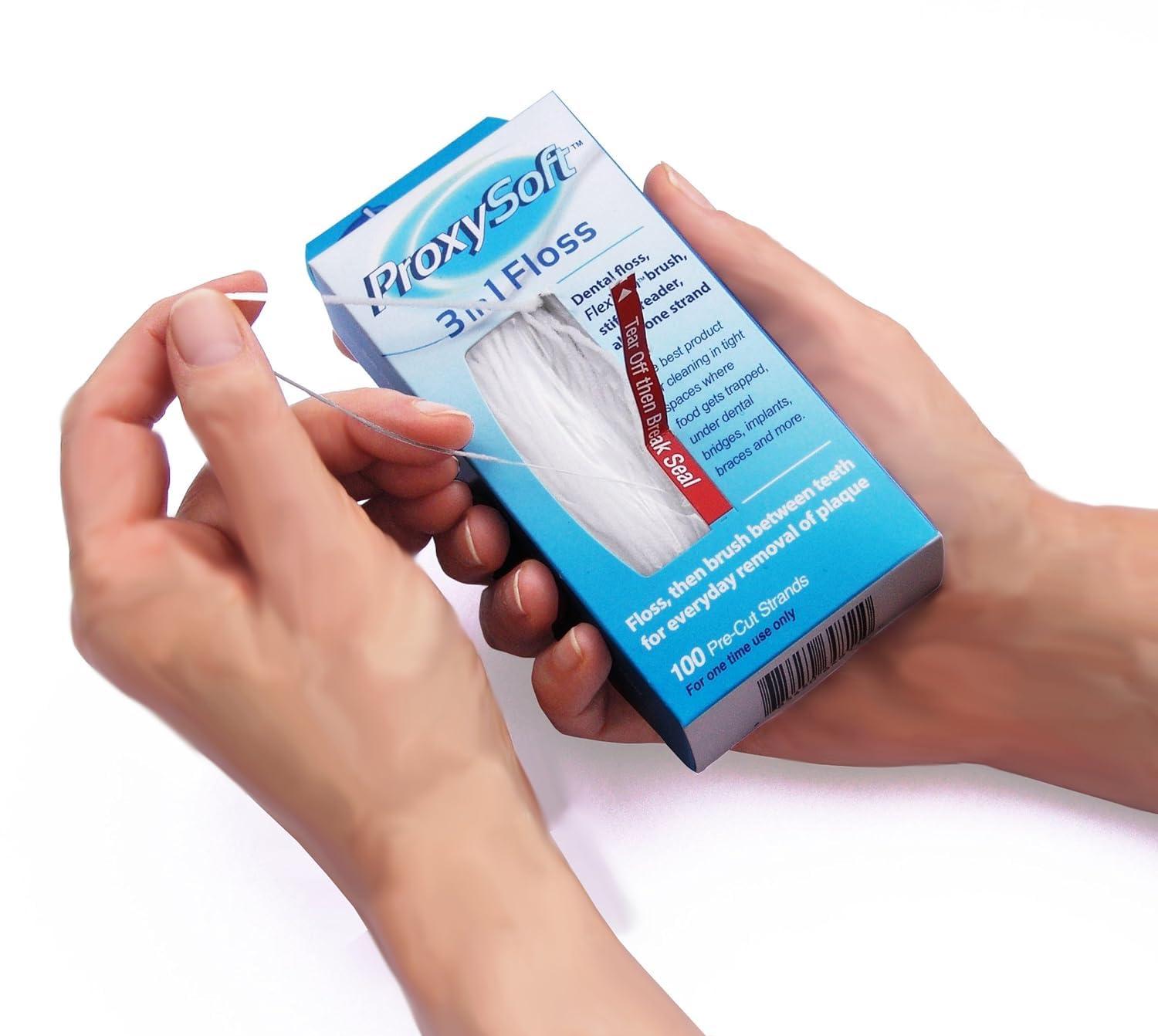 Thornton BEST Floss for Braces, Bridges and Implants, Flossing Aids, Threaders for Dental Floss - Thornton 3-in-1 Floss Threaders (100 strands)