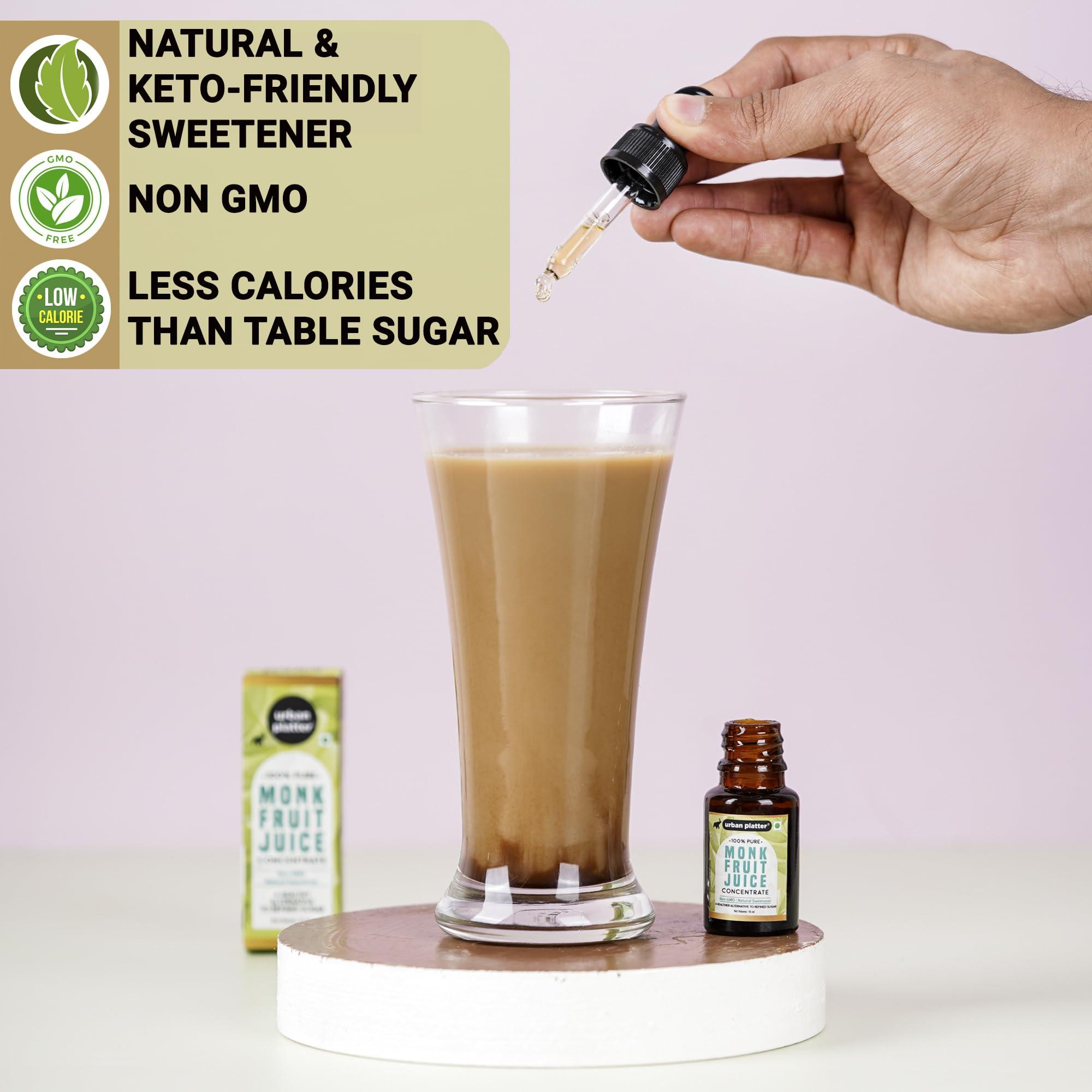urban platter Urban Platter Monk Fruit Juice Concentrate, 10ml (100% Pure | Non-GMO | Natural Sweetener | Low GI | Smoothies, shakes, tea, breakfast cereals)