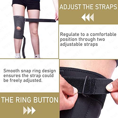 kossto kossto Hinged Knee Brace, Open Patella with Gel Pads & Dual Metal Side Stabilizers-Support for Running, ACL, Meniscus Tear, Arthritis Pain relief For Men and Women (Compatible Small,Medium,large,XL)