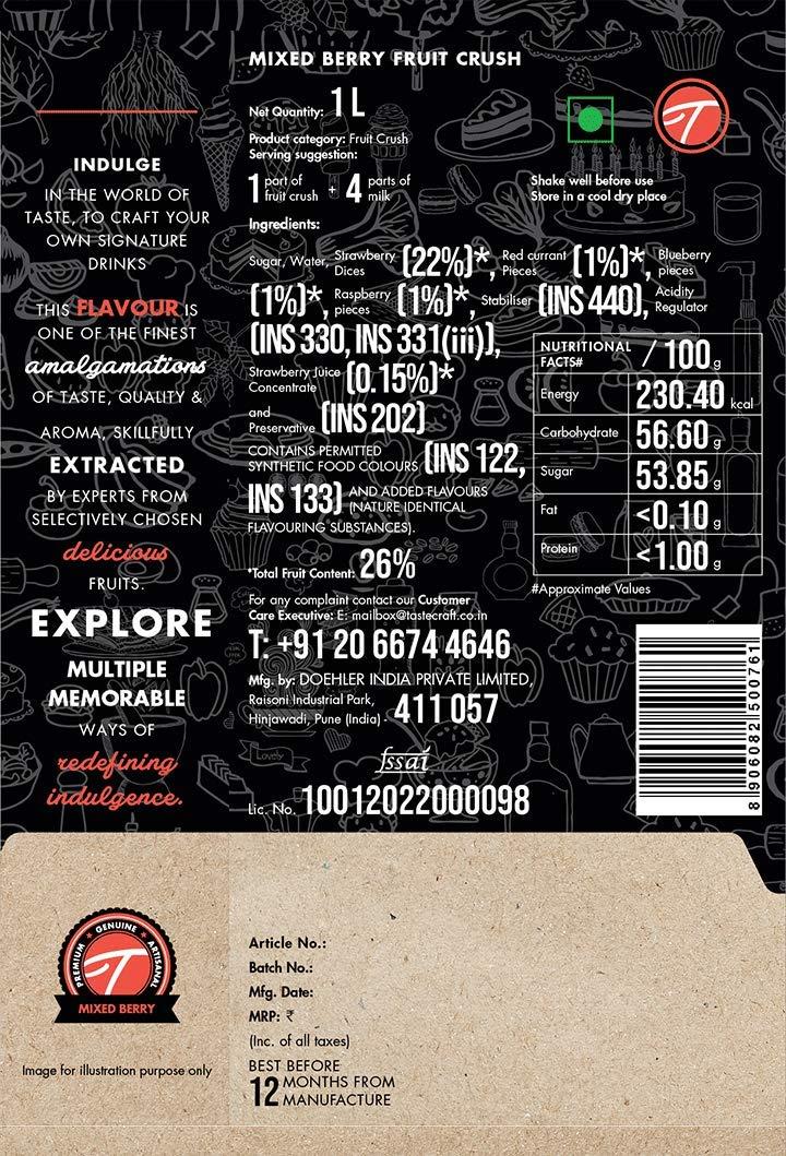 Tastecraft Tastecraft Premium Real Fruit Crush-1200ml (Mixedberry)