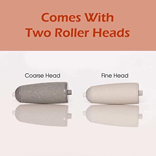 REMICH REMICH Rechargeable Flawless Pedicure Tool - Callus & Dead Skin Remover - Feet Care for Cracked Heels - Cordless Pedi Finishing Touch with 2 Roller Heads & USB Cable