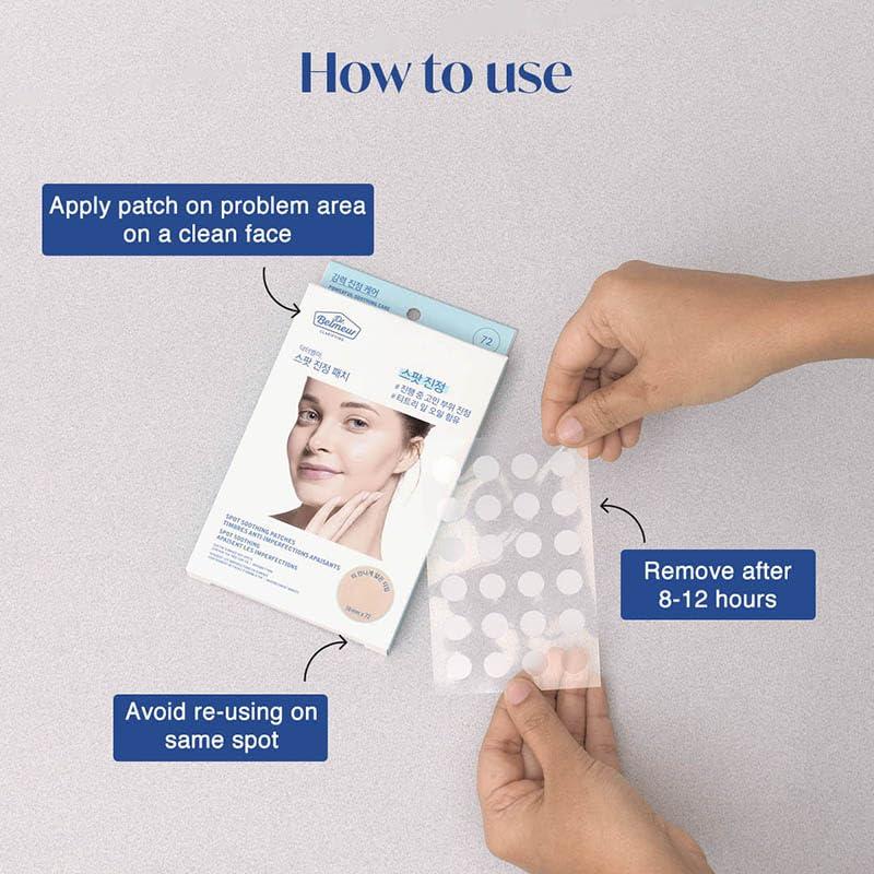The Face Shop The Face Shop Dr.Belmeur Derma Acne Patches, 72 Hydrocolloid Waterproof Patches | For Active Surface Acne | Absorbs Pimple Overnight | For All Skin Types