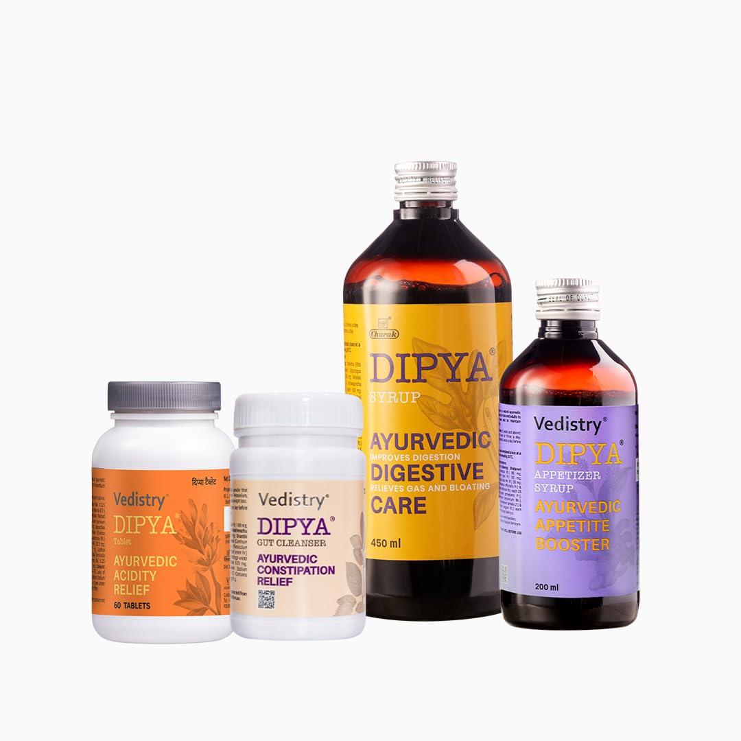 Vedistry Vedistry Dipya Combo Kit: Complete Ayurvedic Digestive Solution - Syrup, Tablets, and More!