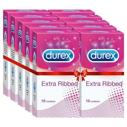 Durex Durex Condoms, Extra Ribbed- 10s (Pack of 10)
