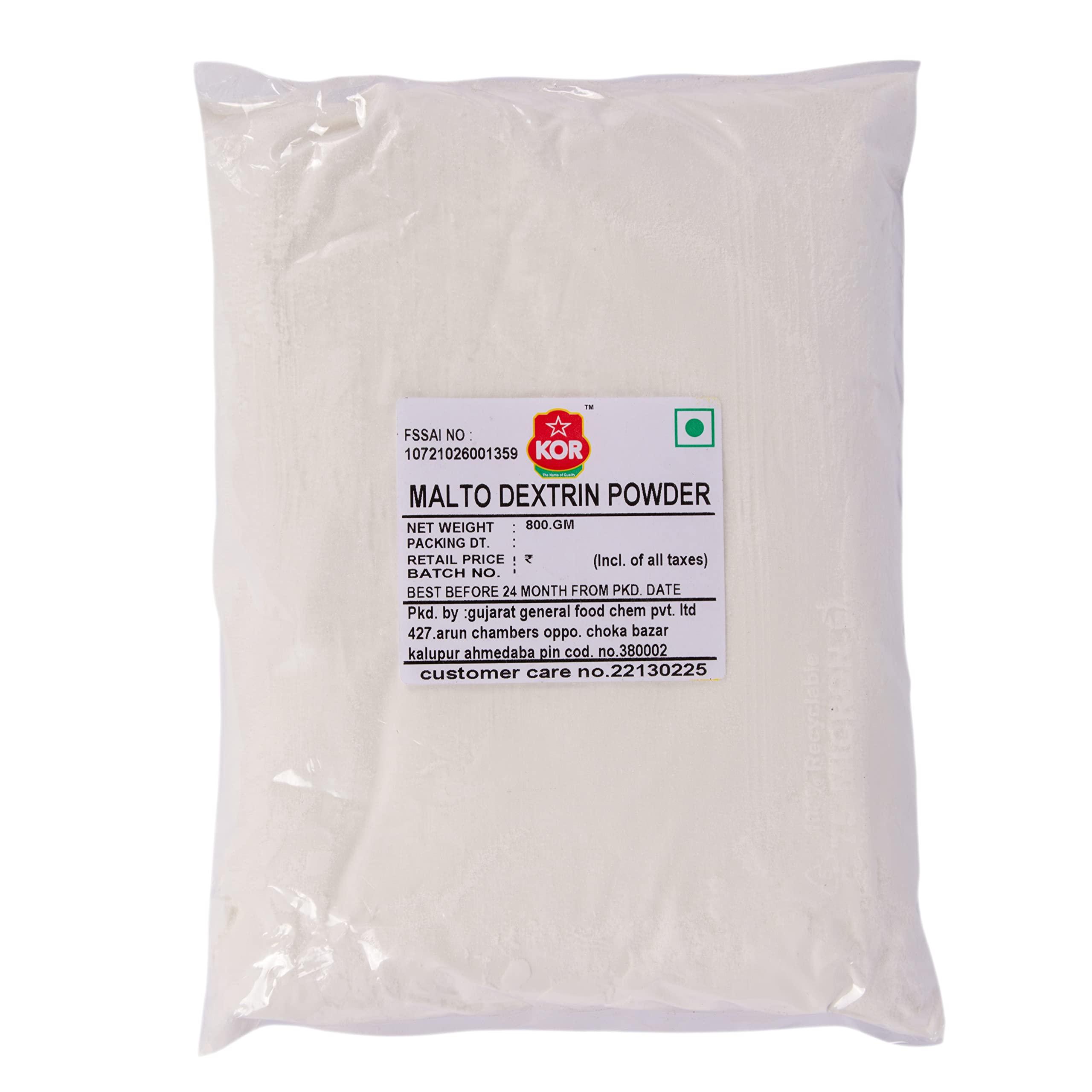 KOR KOR Maltodextrin Powder, 800g (Pack Of 1) | Intra Workout Carb Supplement | Complex Carbohydrate for Workout Shakes