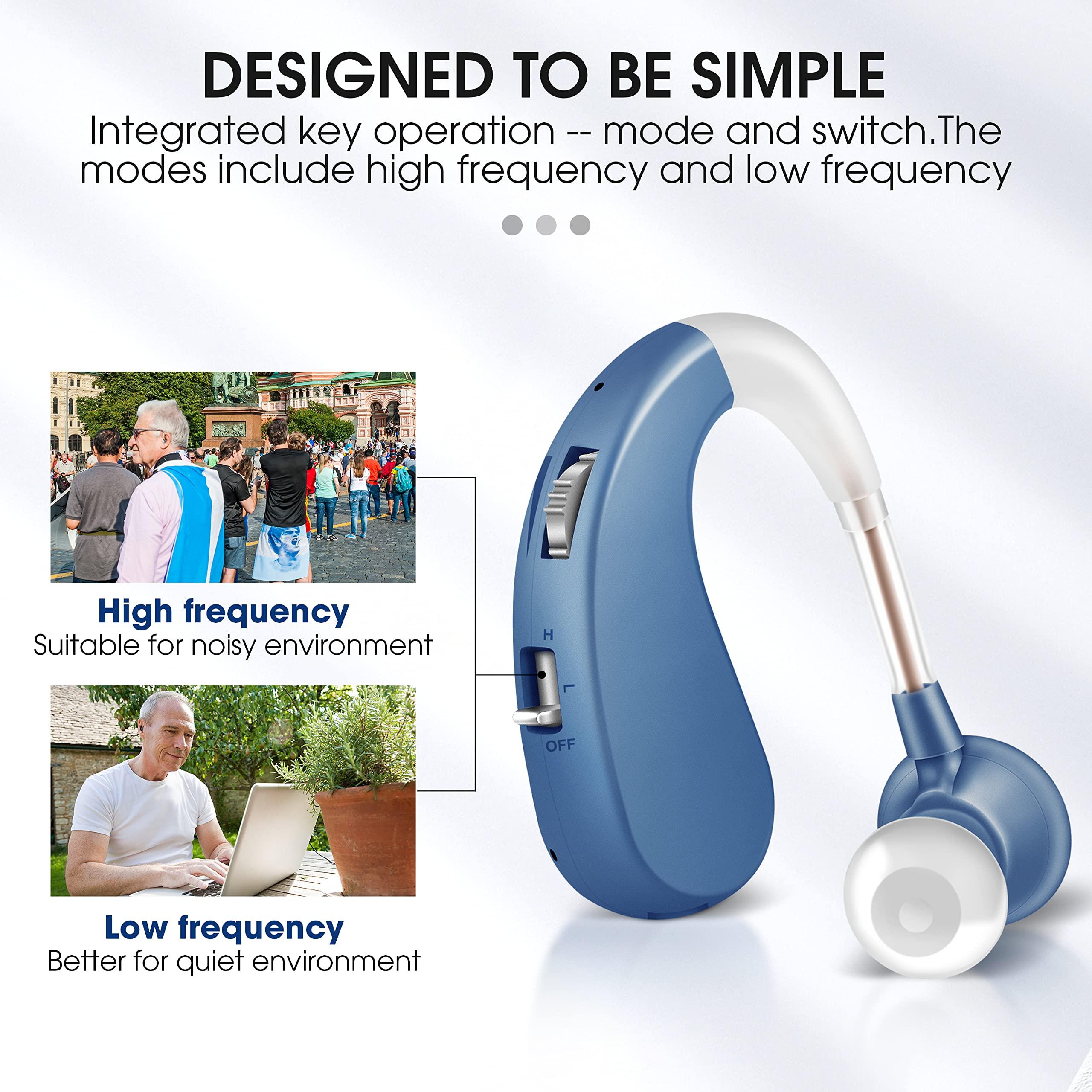 Britzgo Britzgo Hearing aids amplifier for seniors rechargeable ear hearing machine for old age (Blue)