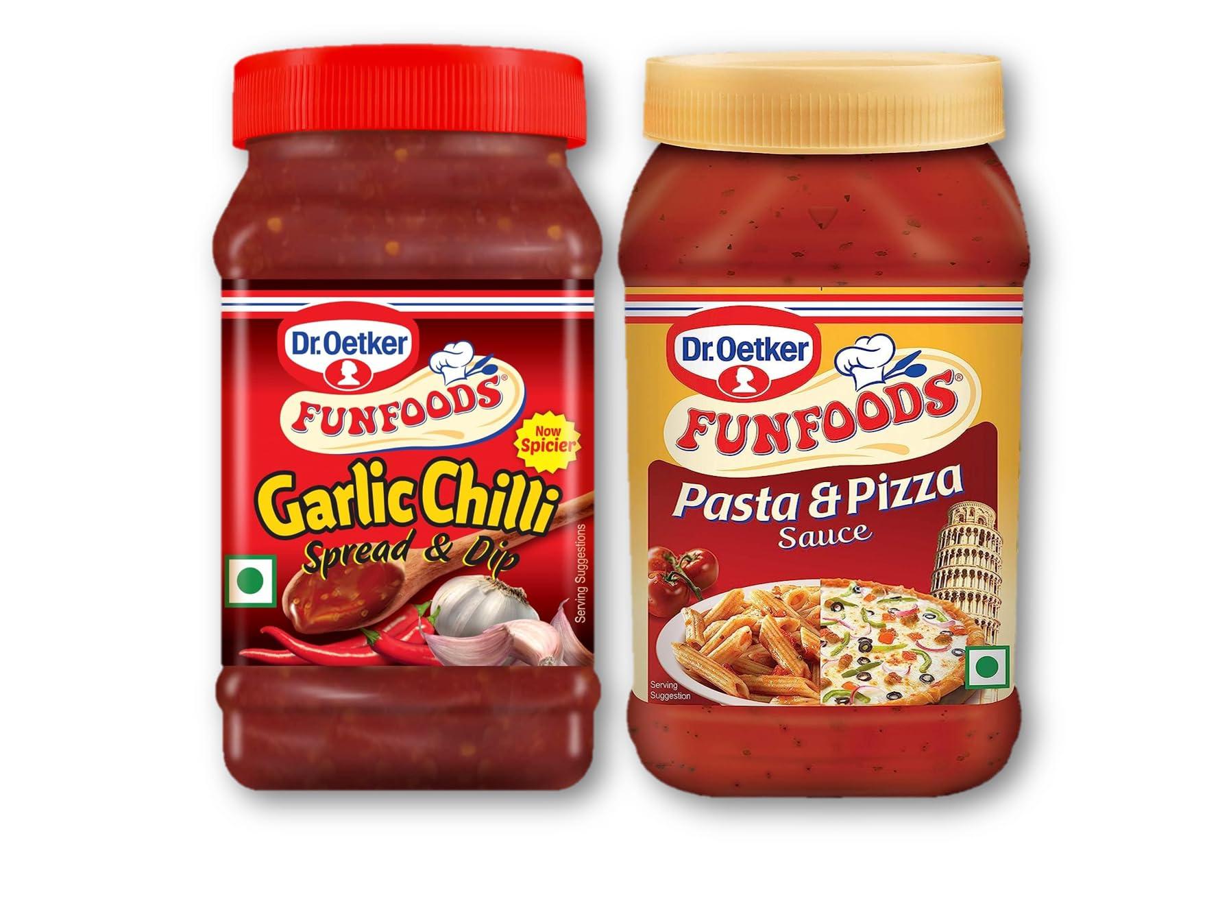 Generic Dr.Oetker Funfoods Garlic Chilli Spread & Dip 250g 1N Dr.Oetker Funfoods Pasta and Pizza Red Sauce 325g 1N Pack of 2 (Unique)