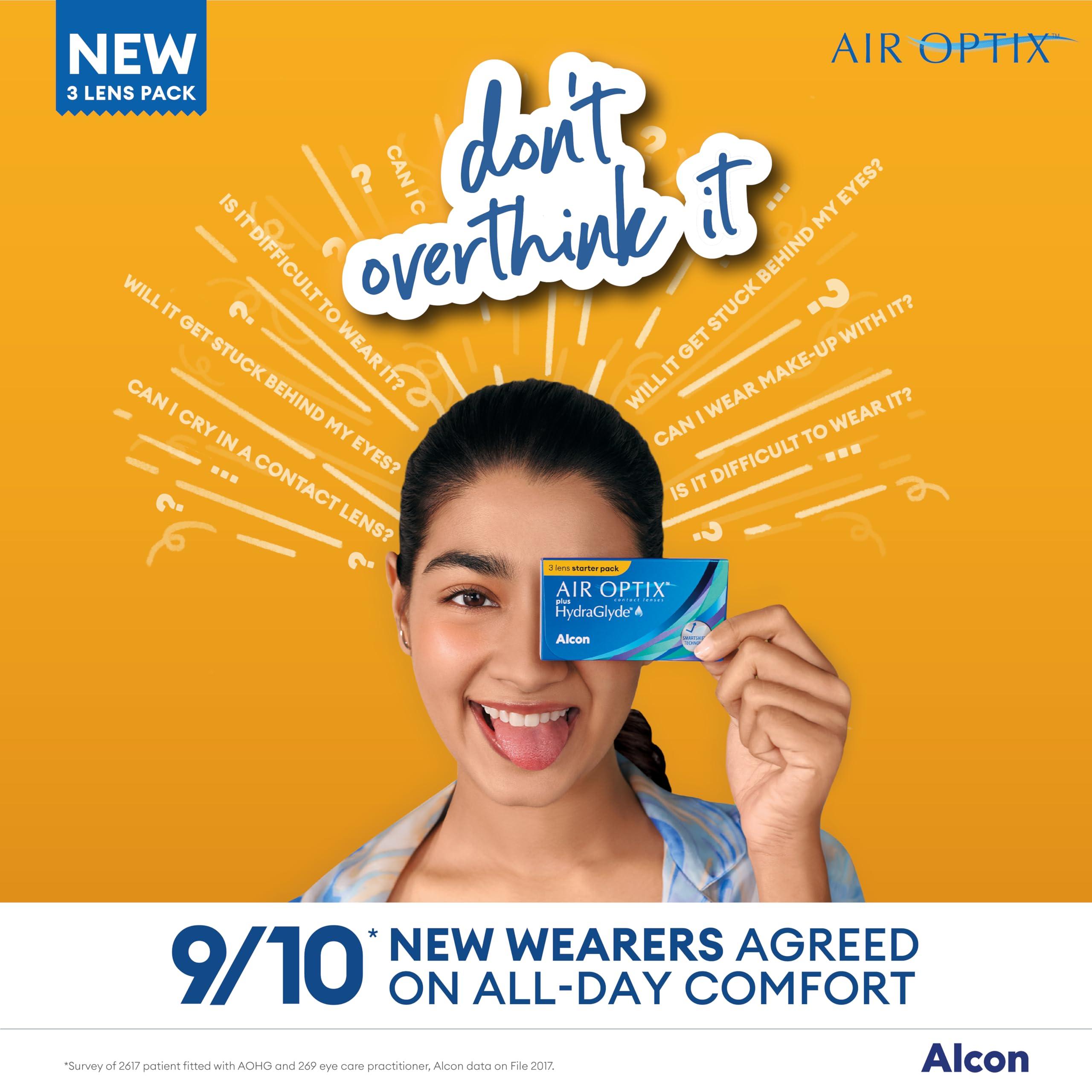 ALCON Alcon Air Optix Plus Hydraglyde - Monthly Disposable Contact Lenses (-4.75, Clear, Pack of 3)