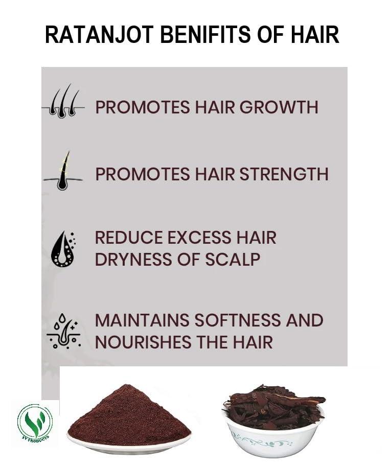 3V PRODUCTS 3V PRODUCTS Ratanjot Powder - Pack of 2x50g - Alkanet | Vembalam Pattai | Laljadi | Alkanna Tinctoria for Hair, Skin & Cooking