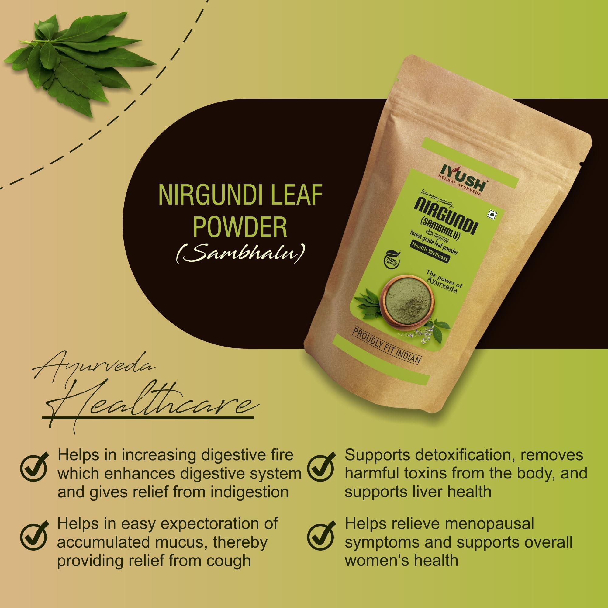 IYUSH Nirgundi Powder, 400 gm | Vitex Negundo Leaves Powder | Herbal Powder for Nurturing Bone and Joint Health |
